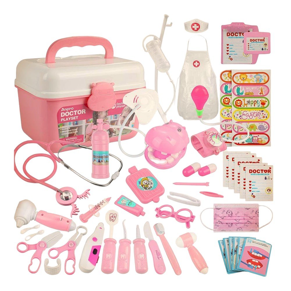 Kids Doctor Kit, Stethoscope & Role Play Set, Blue & Pink - Babies Mall