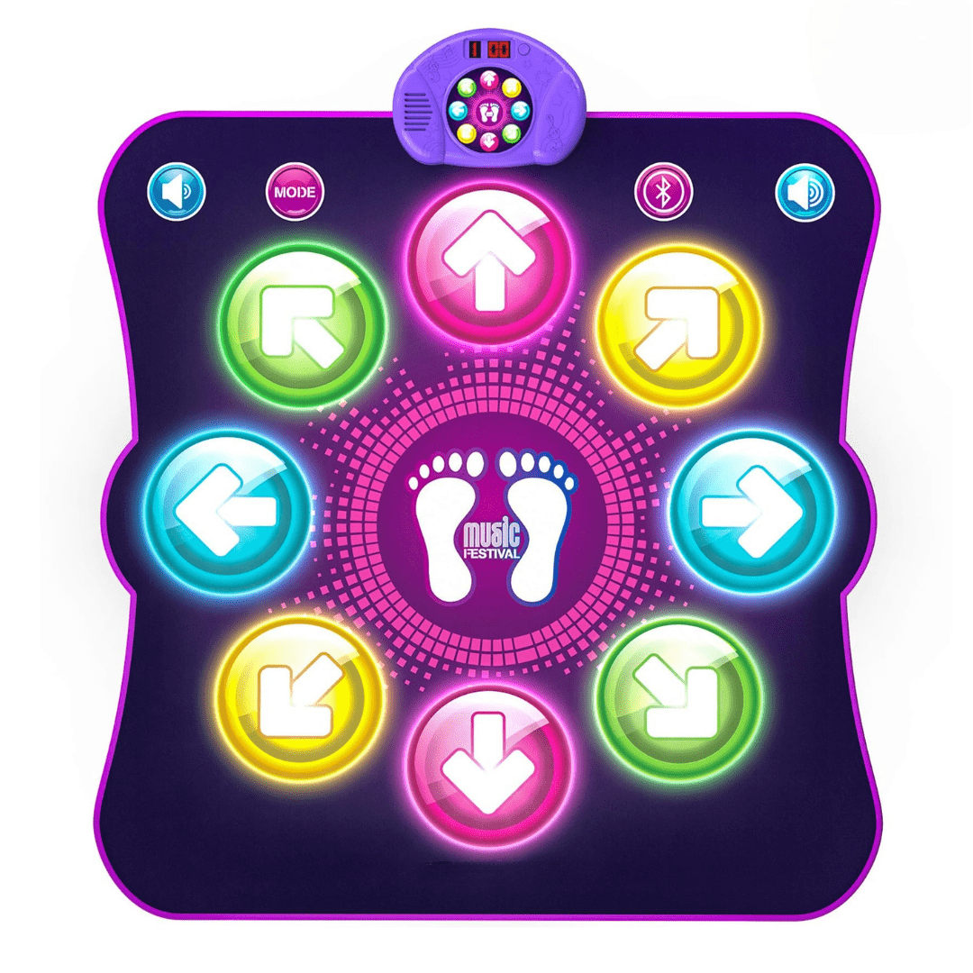 Light - Up Dance Mat for Kids, Bluetooth Music, Rechargeable Game Pad - Babies Mall