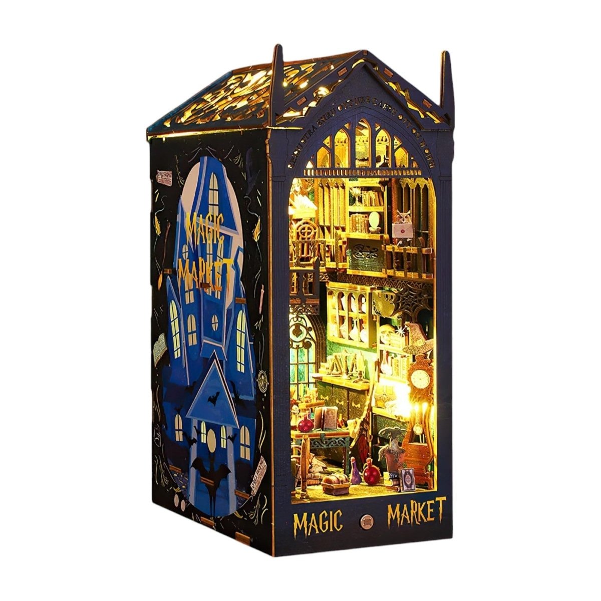 Magic Market Book Nook Kit with LED Lights and DIY Miniatures - Babies Mall