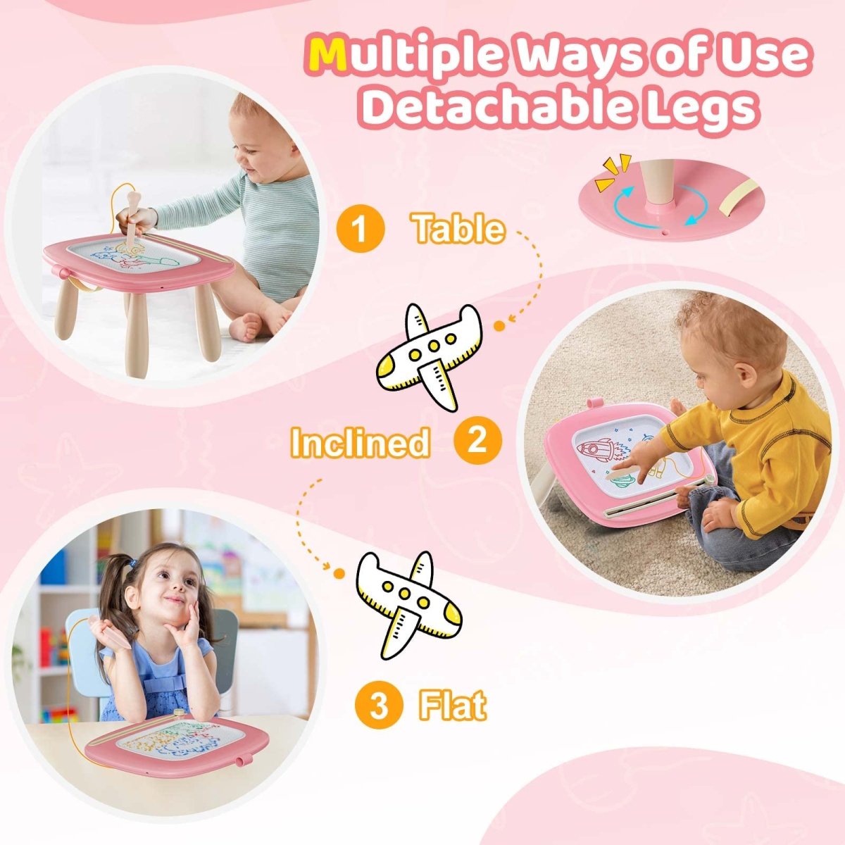 Magnetic Drawing Pad with Detachable Legs for Toddlers Age 1 - 3 - Babies Mall
