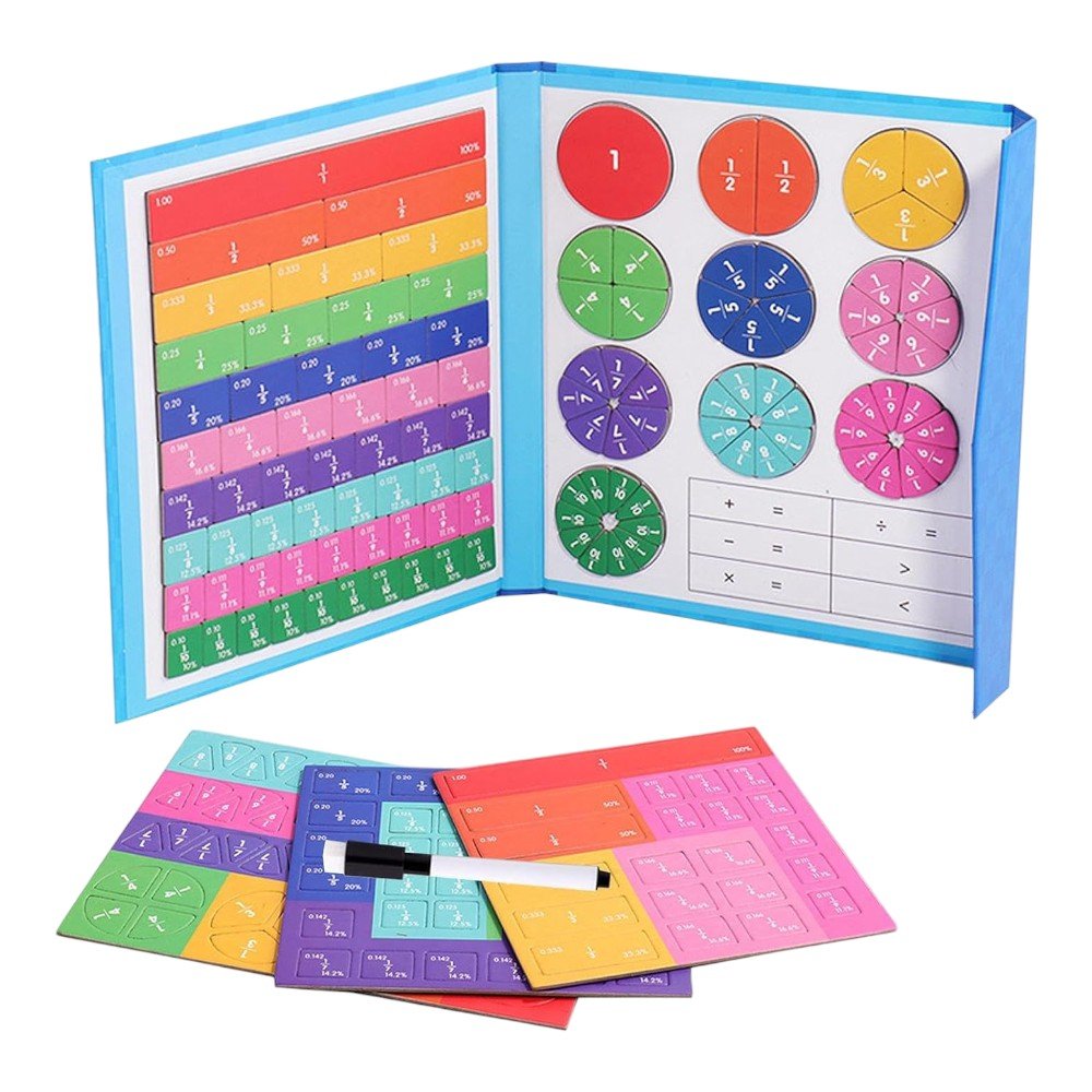 Magnetic Fraction Puzzle for Kids Interactive Math Learning Kit - Babies Mall
