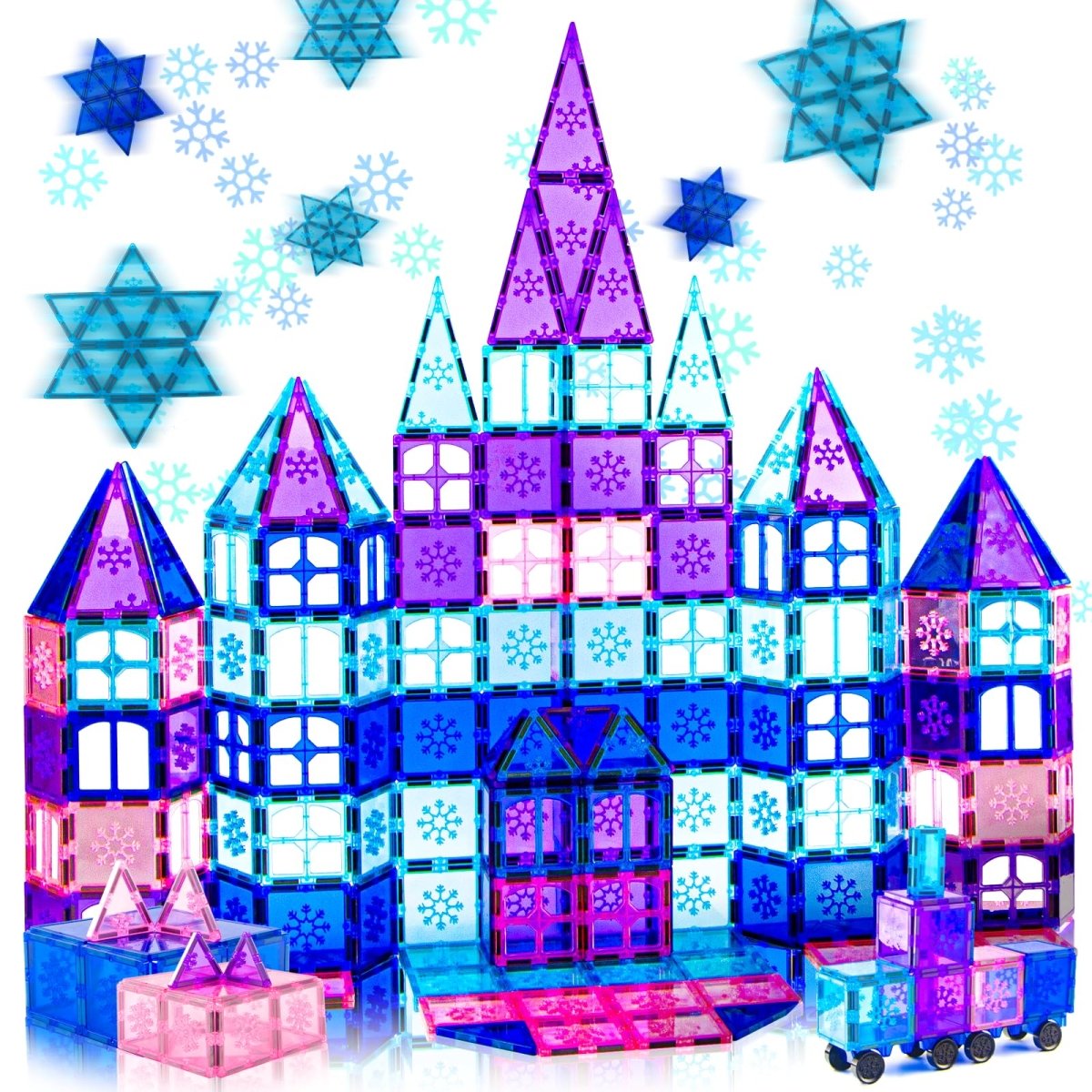 Magnetic Tiles Set 100PCS, Girls Building Blocks Toy 3D Castle - Babies Mall