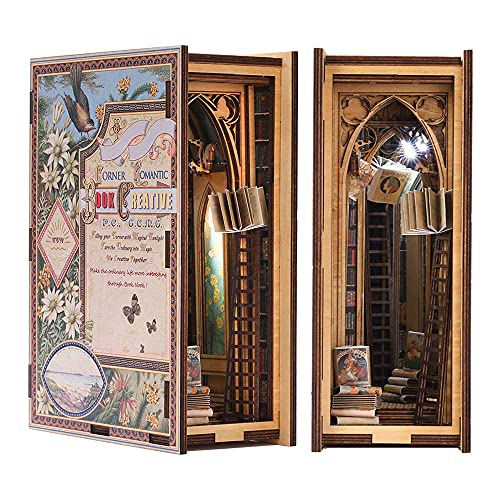 Miniature Wooden Book Nook Shelf Two Styles for DIY Display - Babies Mall