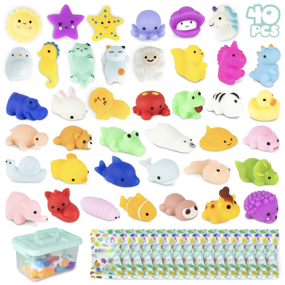Mochi Squishy Toys – Soft Mini Squeeze Animals Pack in Individual Bags - Babies Mall
