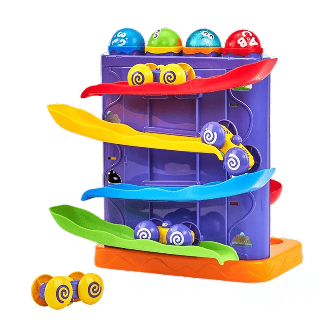 Montessori Ball Hammer Ramp Set with Mini Cars, Toddler Learning Game - Babies Mall