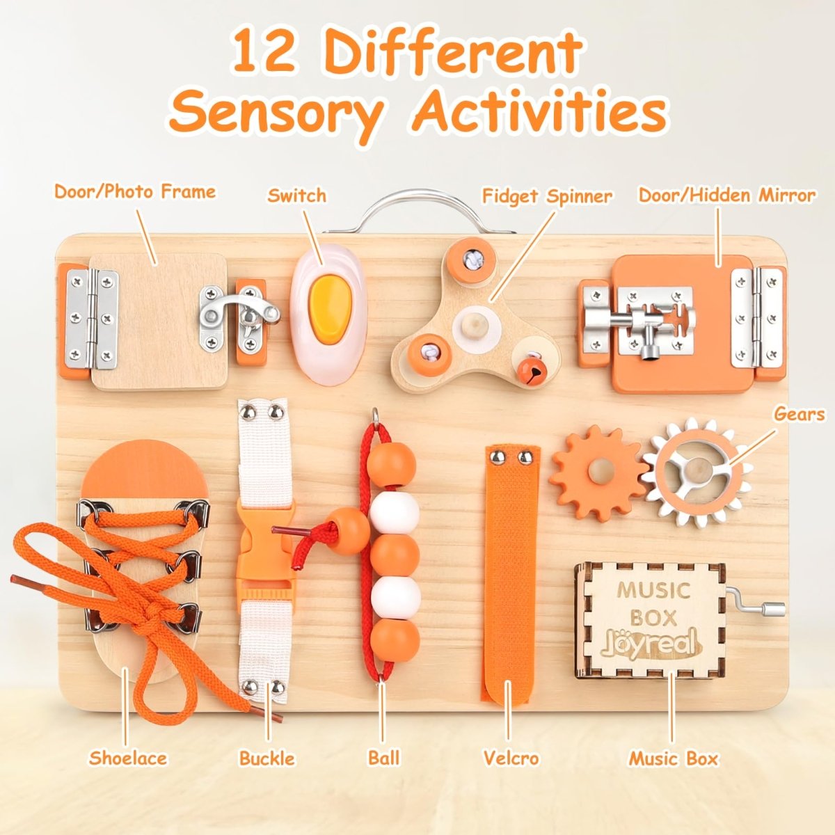 Montessori Busy Board - Interactive Activity Panel for Toddlers 1 - 3 - Babies Mall