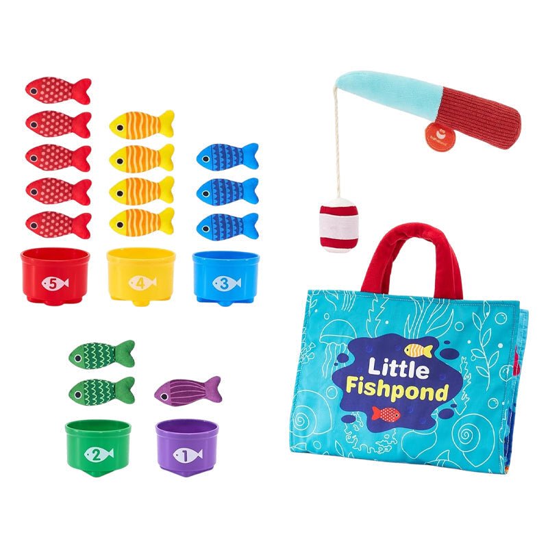 Montessori Fishing Game Set Toddlers, 22pcs Fabric Toy Stacking Cups - Babies Mall