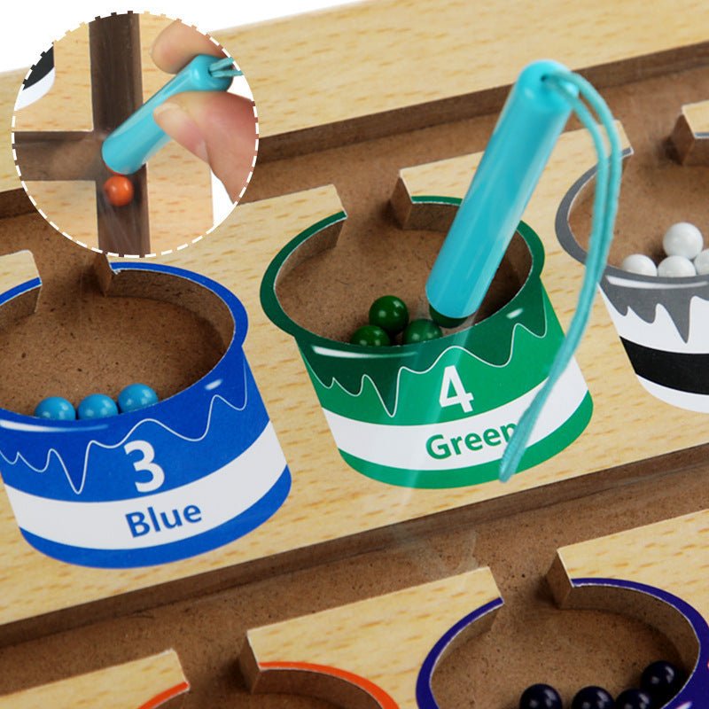 Montessori Magnetic Maze Toy with Beads, Colour Sorting Board Toddlers - Babies Mall