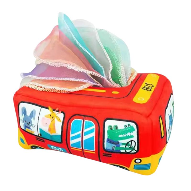 Montessori Tissue Box Toy with Silk, Animals, Numbers & Letters - Babies Mall