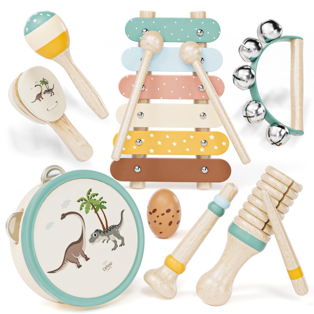 Montessori Wooden Toy Set for Toddlers with Xylophone & Instruments - Babies Mall