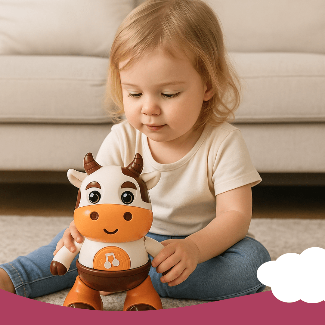 Musical Cow – Singing, Dancing, Walking with LED Lights, Moving Eyes - Babies Mall