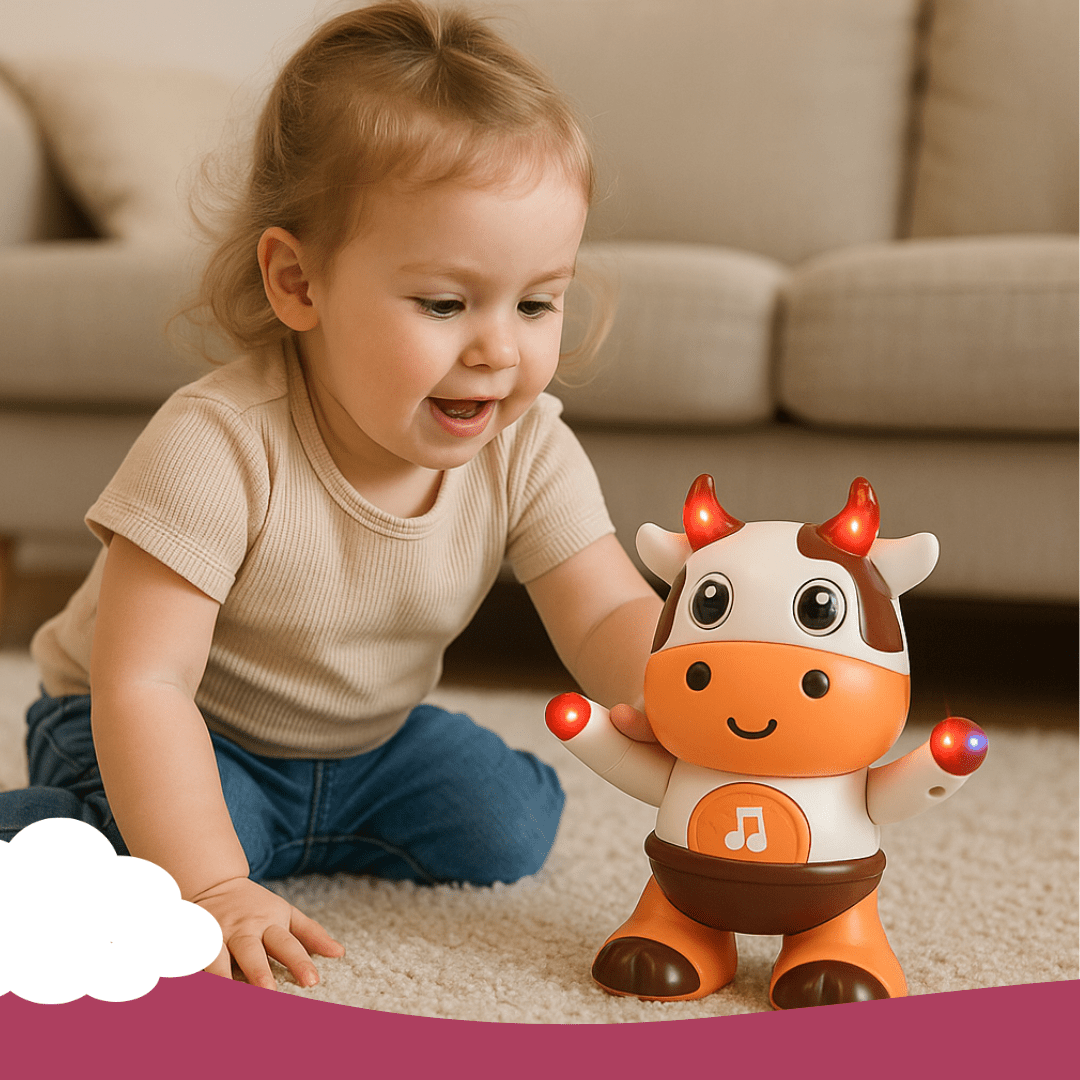 Musical Cow – Singing, Dancing, Walking with LED Lights, Moving Eyes - Babies Mall