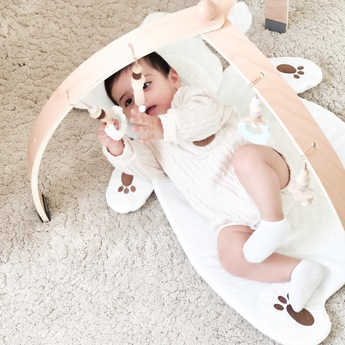 Play Arch Baby Gym with Hanging Toys, Multi - Texture Attachments - Babies Mall