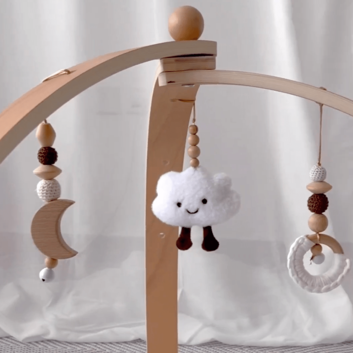 Play Arch Baby Gym with Hanging Toys, Multi - Texture Attachments - Babies Mall