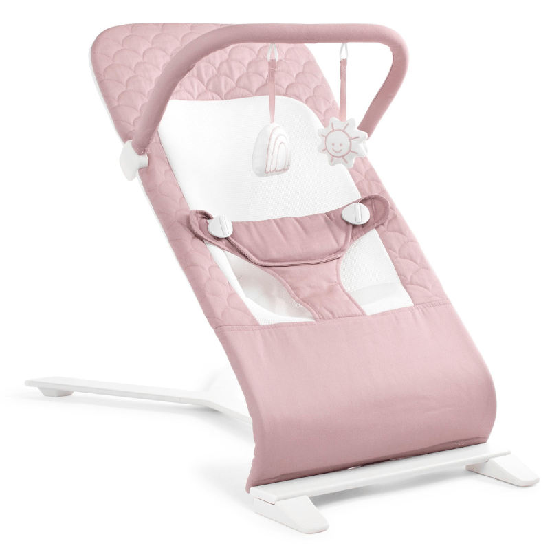 Portable Baby Bouncer with 3 Recline Positions, Mesh Inset, and Toys - Babies Mall
