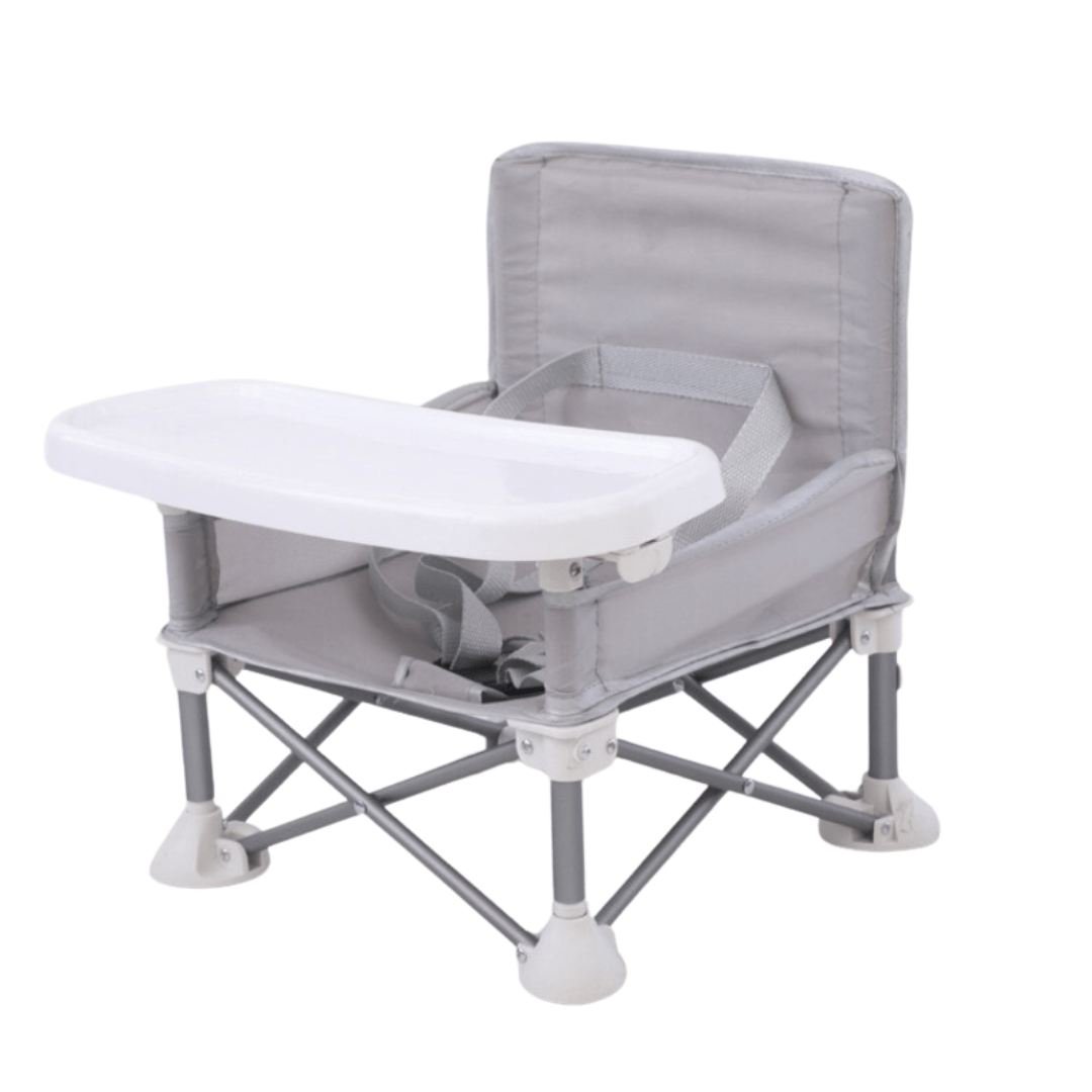 Portable Booster High Chair – Foldable Aluminum Seat with Tray & Travel Bag - Babies Mall