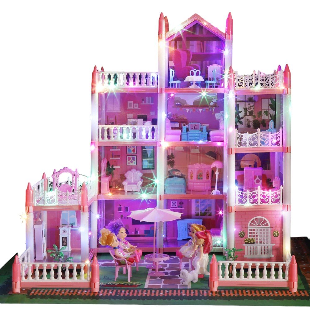 Princess Dollhouse with Lights & Furniture for Kids Playtime - Babies Mall