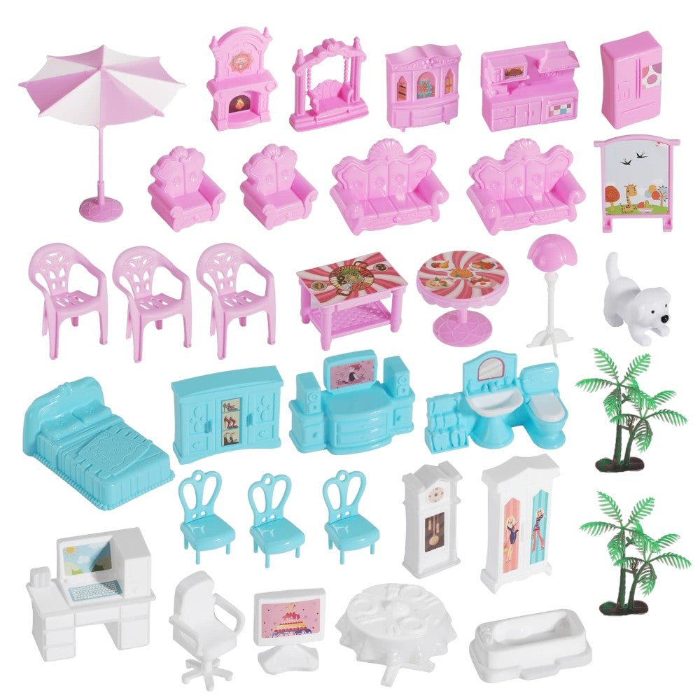 Princess Dollhouse with Lights & Furniture for Kids Playtime - Babies Mall