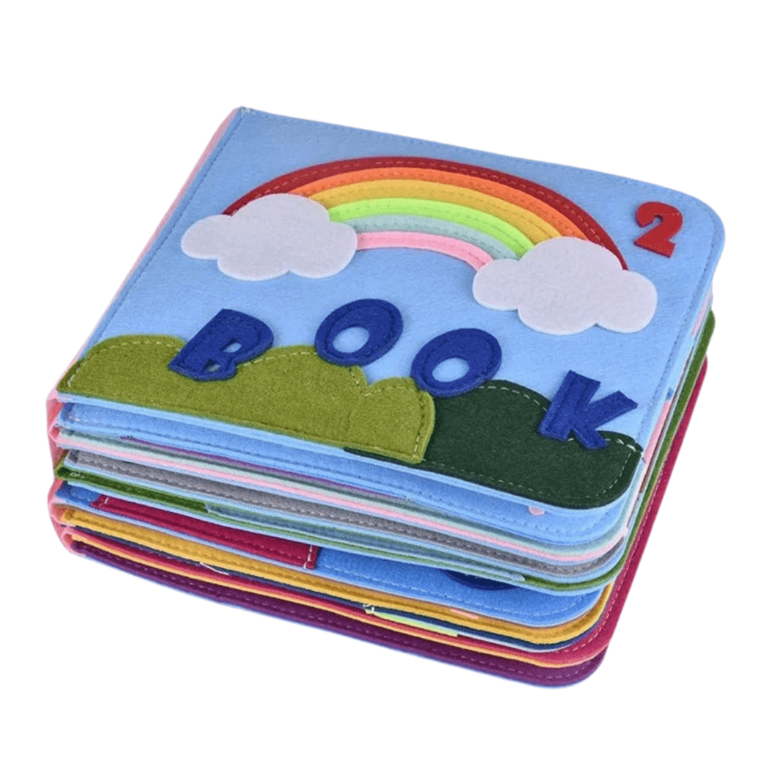 Quiet Book for Toddlers – 3D Felt Sensory Pages with Velcro Activities - Babies Mall