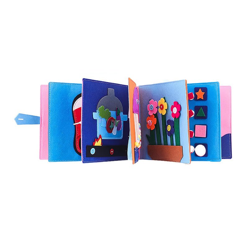 Quiet Book for Toddlers, 6 Pages, 12 Activity Boards - Babies Mall