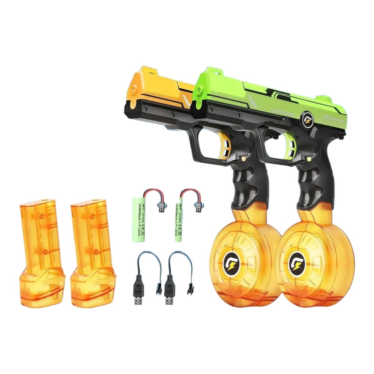 Rechargeable Electric Water Guns, 2 - Pack with 500cc Magazines - Babies Mall