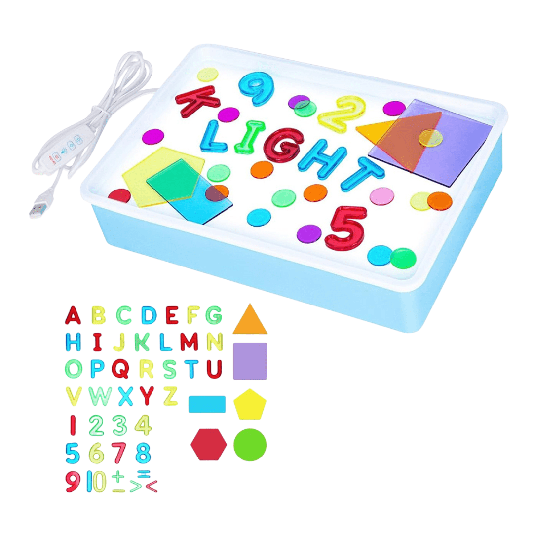 Sensory Light Table Set 148 Pieces for Learning, Letters & Numbers - Babies Mall