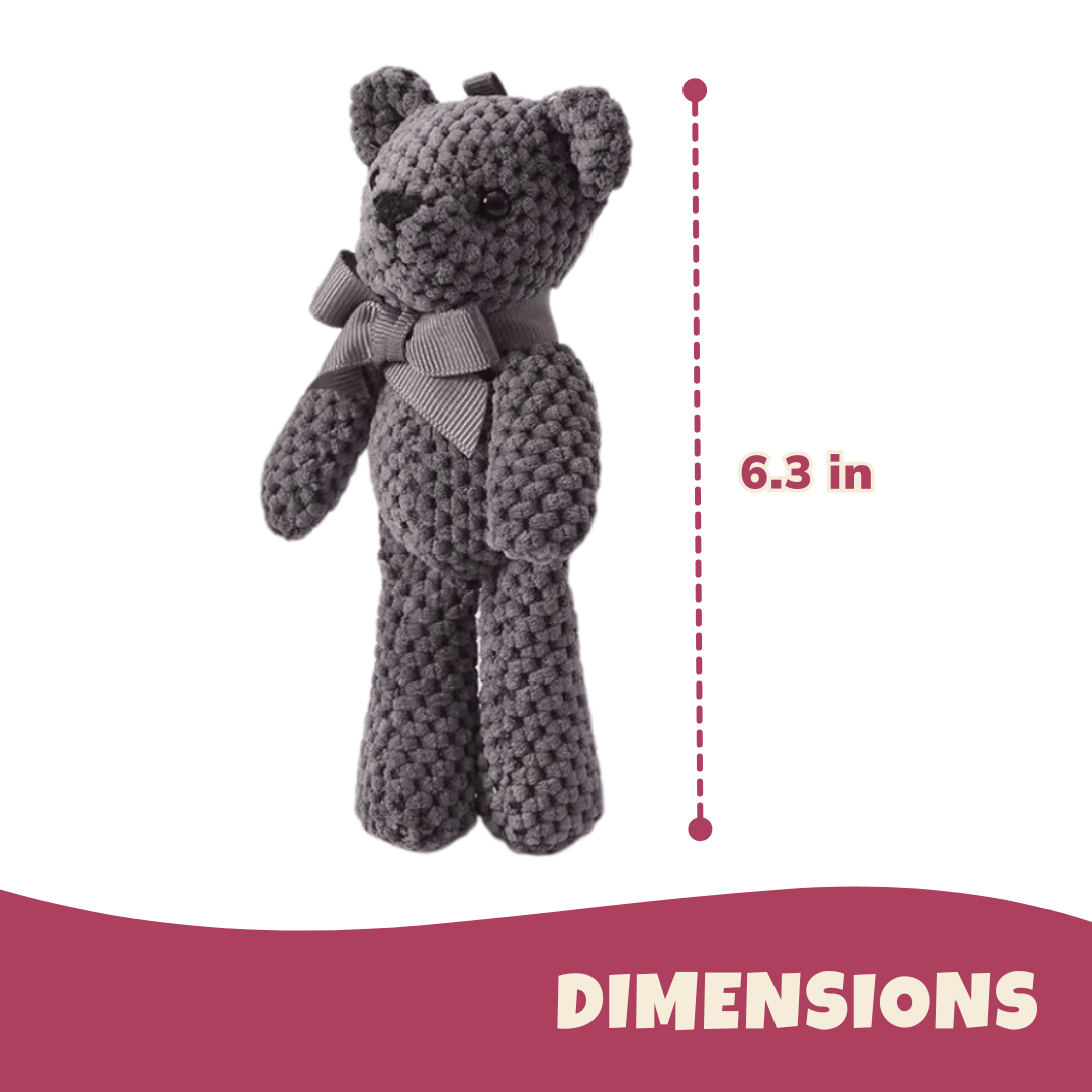 Set of 2 Handmade 100% Cotton Plush Teddy Bears – Soft Hanging Dolls - Babies Mall