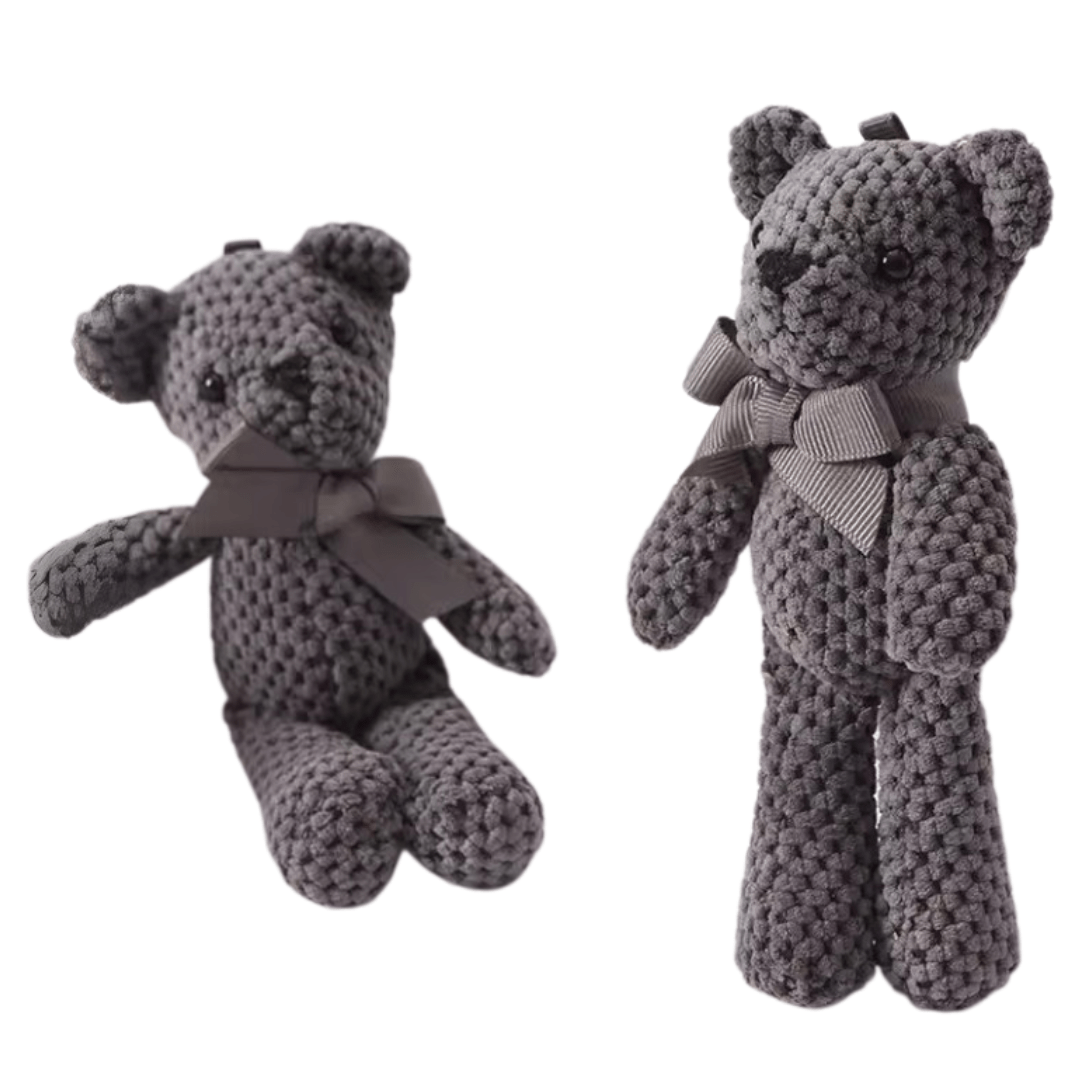 Set of 2 Handmade 100% Cotton Plush Teddy Bears – Soft Hanging Dolls - Babies Mall