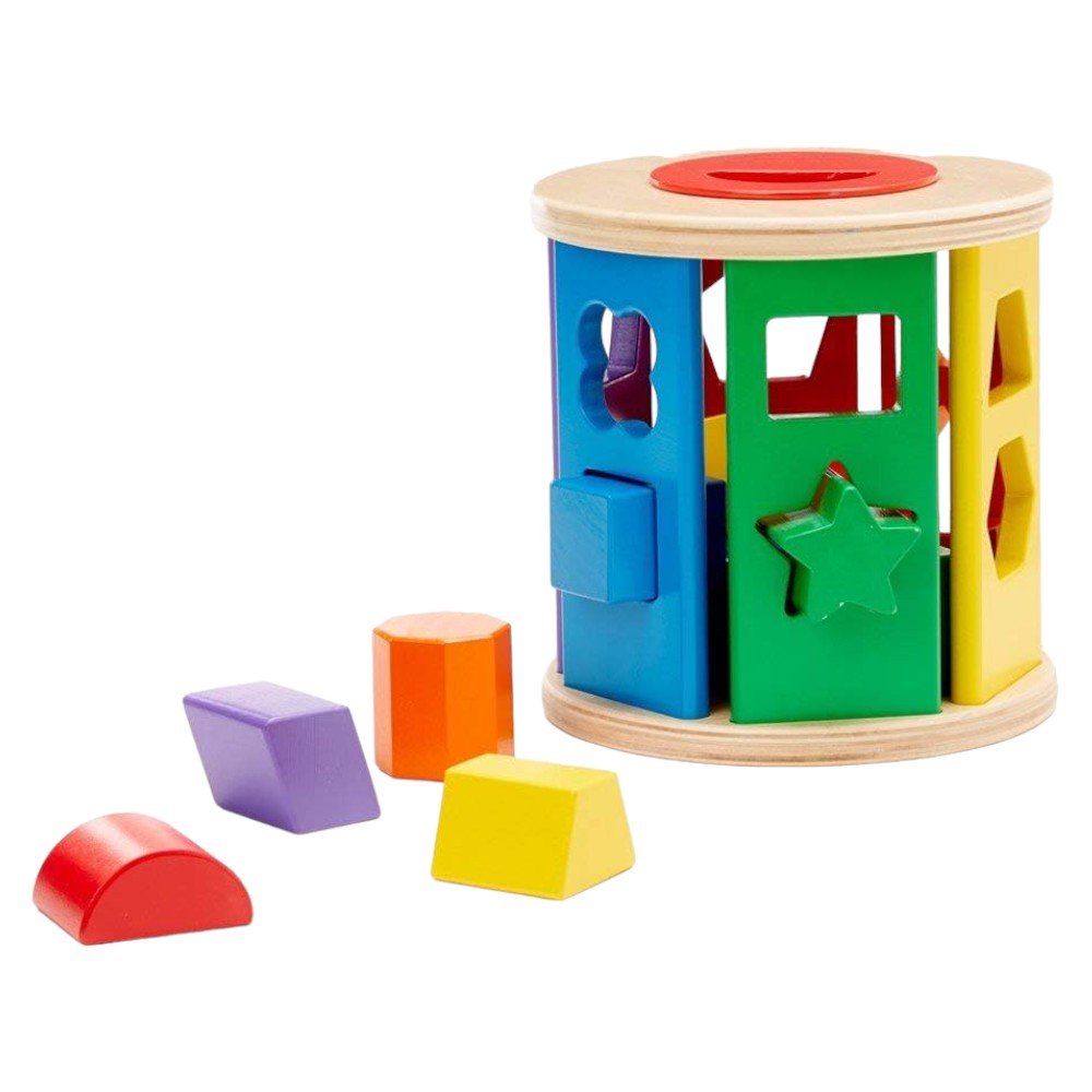 Shape Sorting Toy, Activity Board, 100 Wooden Blocks - Babies Mall