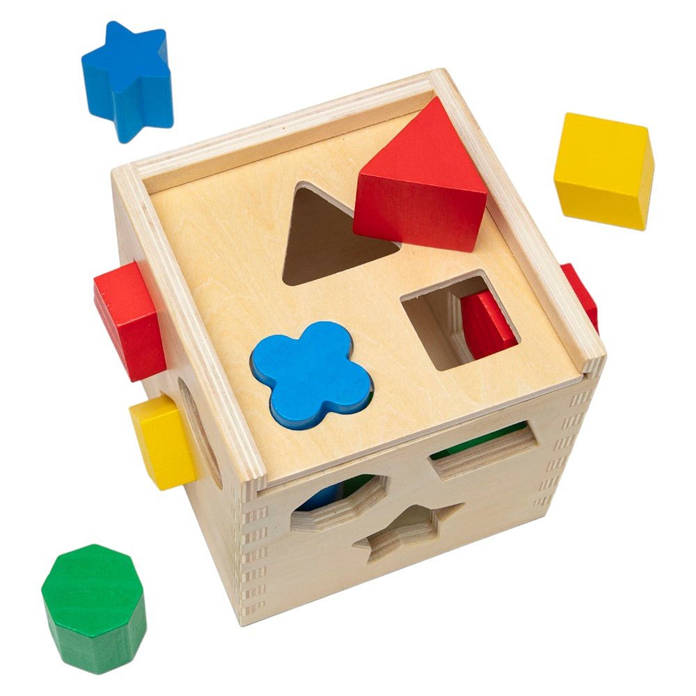 Shape Sorting Toy, Activity Board, 100 Wooden Blocks - Babies Mall