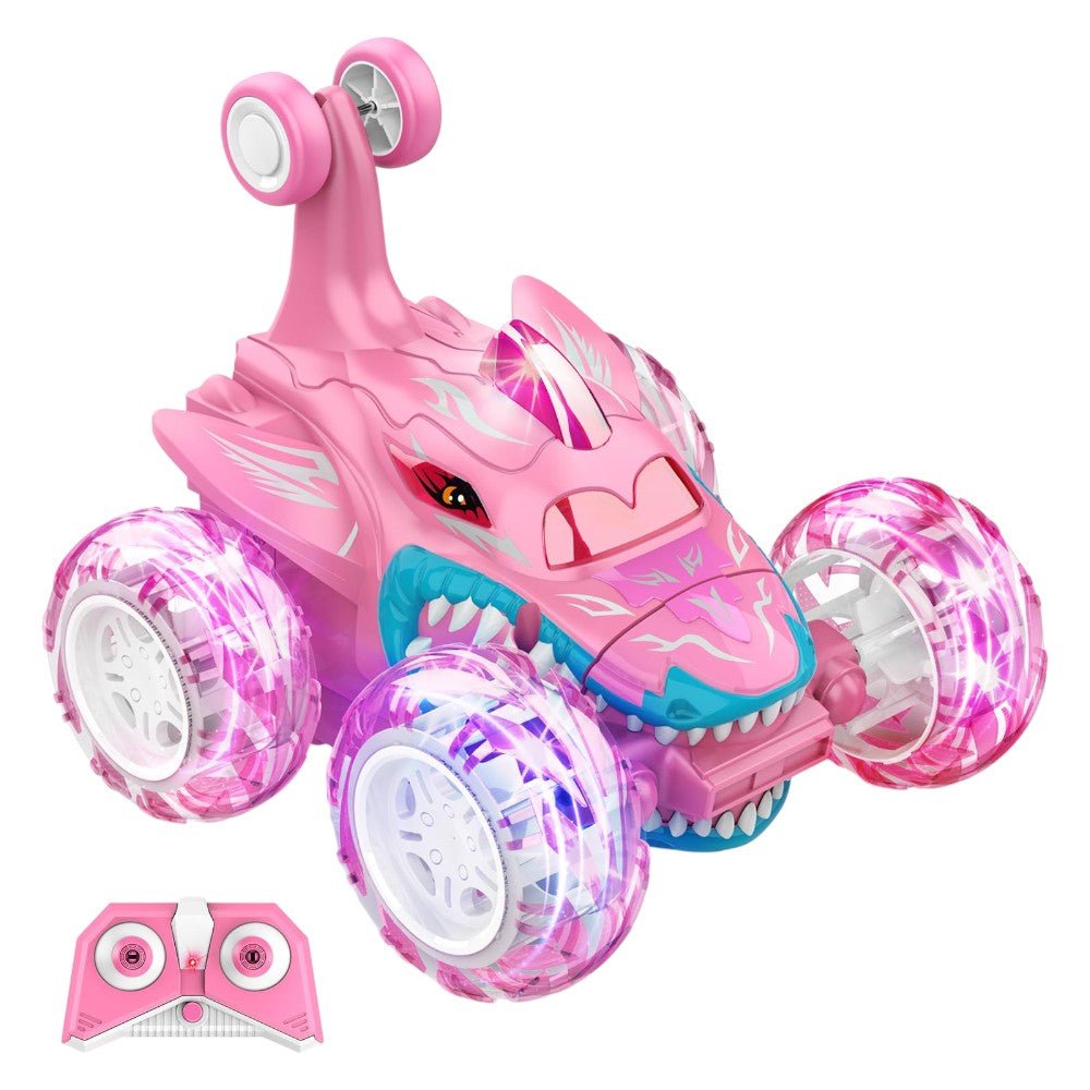 Shark RC Stunt Car – 360° Spins, LED Wheels, 2.4GHz Remote - Babies Mall