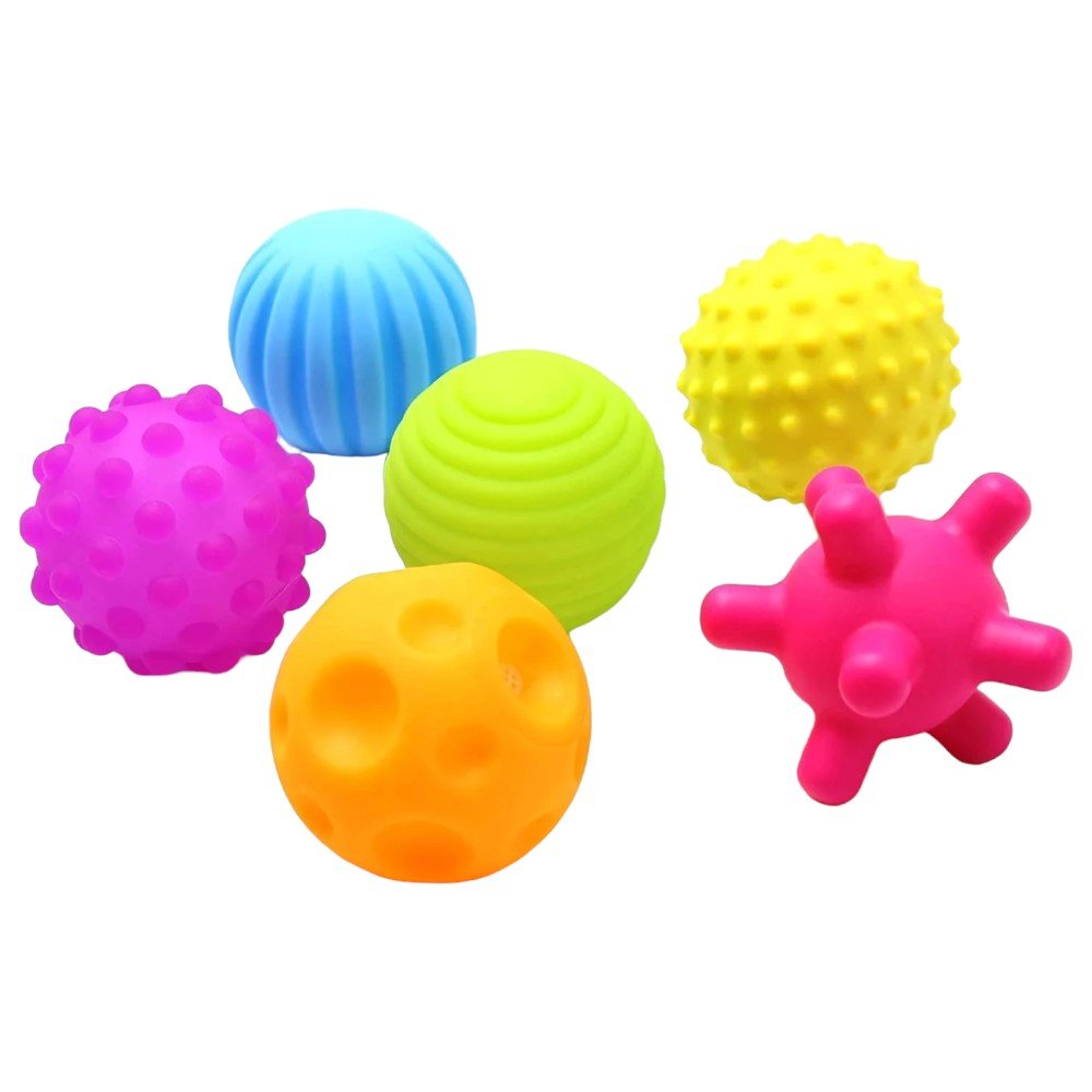 Silicone Rattle Balls, Multi - Textured Grip and Acoustic Stimulation - Babies Mall