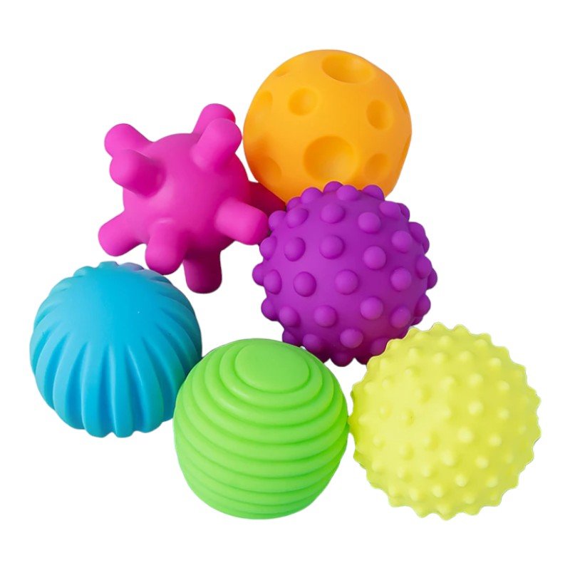 Silicone Rattle Balls, Multi - Textured Grip and Acoustic Stimulation - Babies Mall