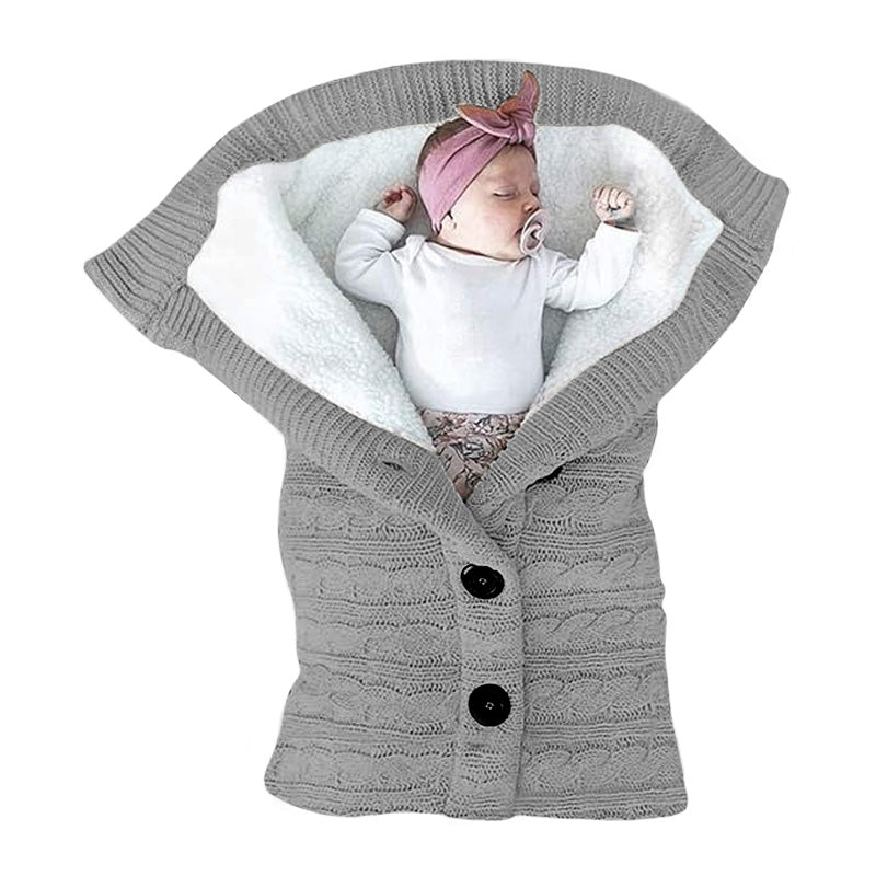 Soft Polar Baby Wrap with Easy - Open Button, 29.5x13.8 Inch - Babies Mall