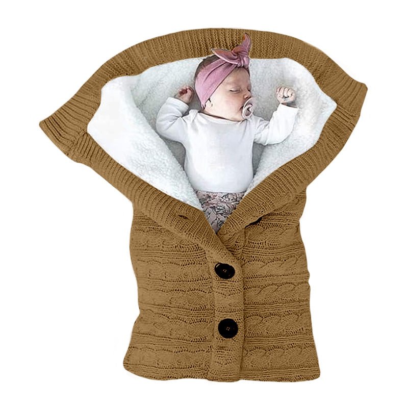 Soft Polar Baby Wrap with Easy - Open Button, 29.5x13.8 Inch - Babies Mall