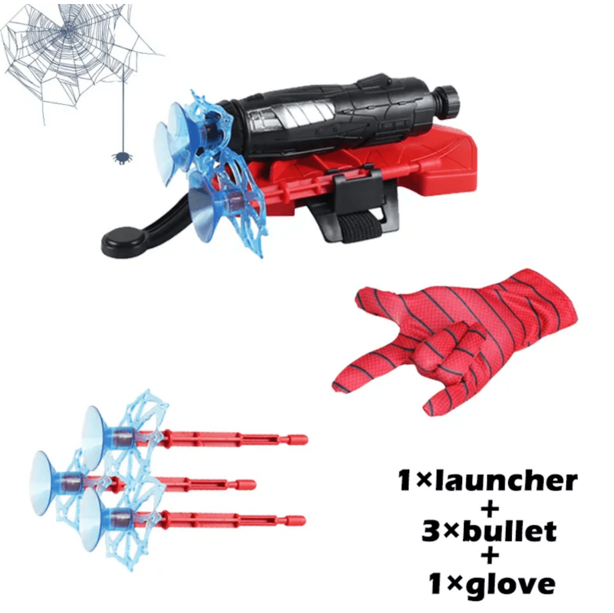 Spider Web Launcher Glove with Suction Darts and Pull Rope Mechanism - Babies Mall