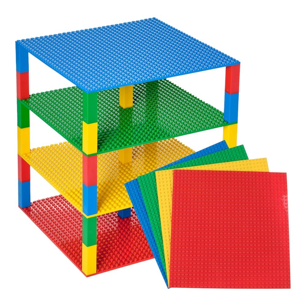 Stackable 10x10 Baseplate Tower Set with 4 Baseplates and 30 Stackers - Babies Mall