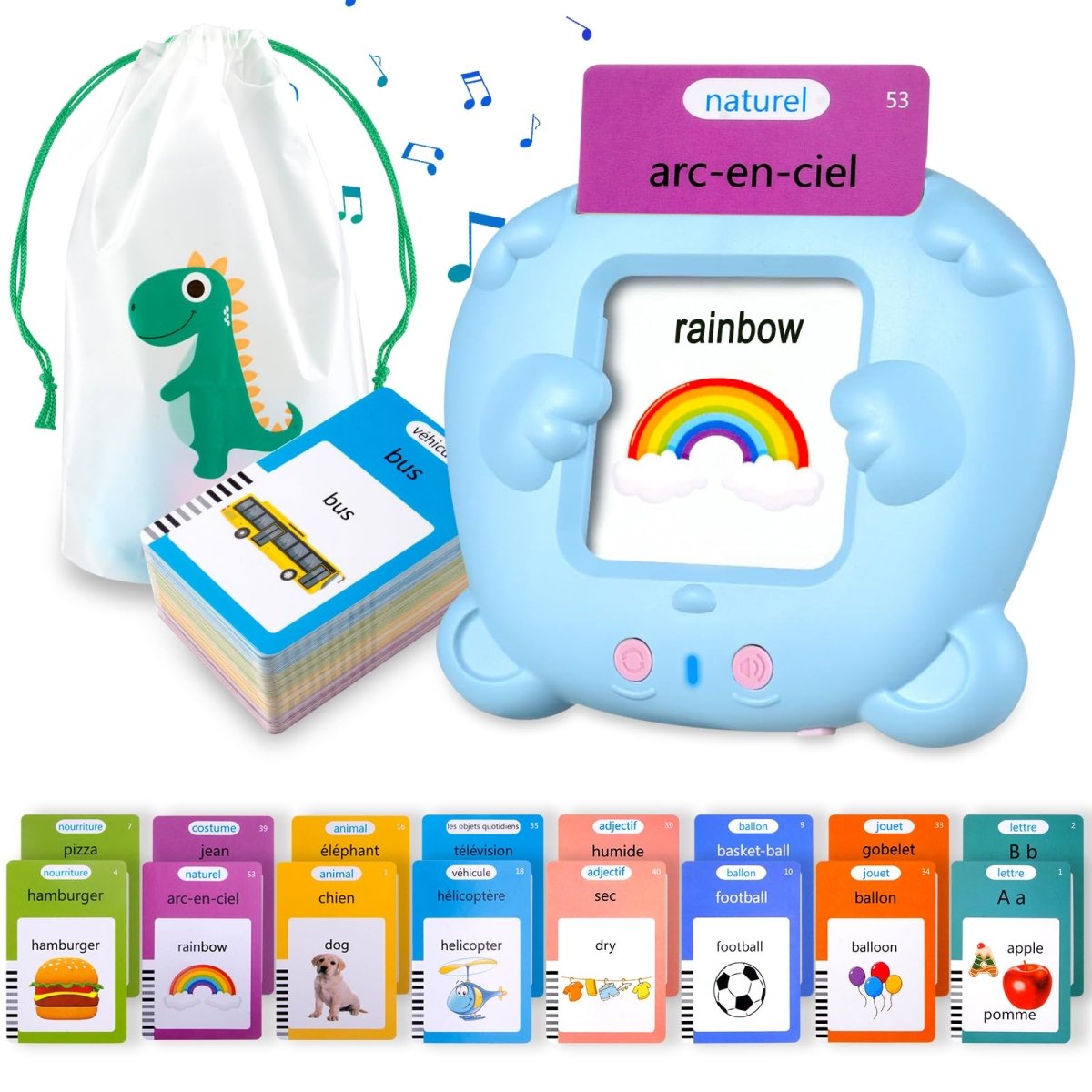 Talking Flash Cards for Bilingual Learning with Music and Games - Babies Mall