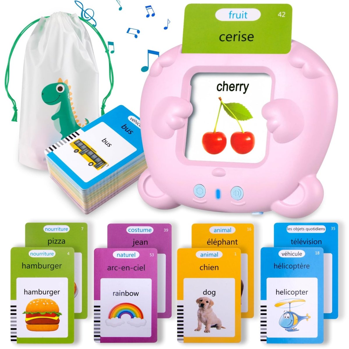 Talking Flash Cards for Bilingual Learning with Music and Games - Babies Mall