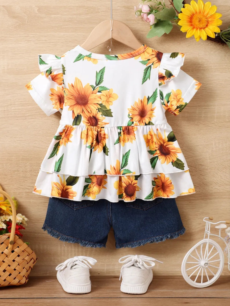 Two - piece baby outfit with ruffle fringe details - Babies Mall