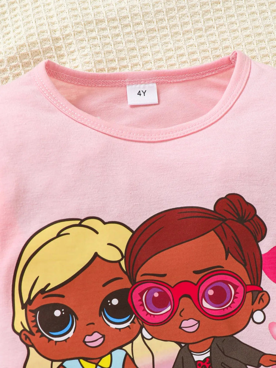 Two - Piece Kids Outfit Distressed Raw Hem Set – 4Y to 7Y - Babies Mall