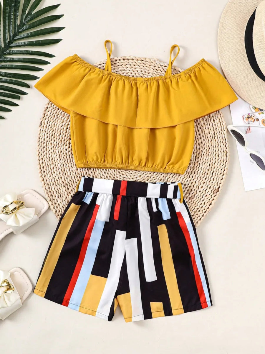 Two - Piece Ruffled Girls Outfit Set – 8Y to 12Y - Babies Mall