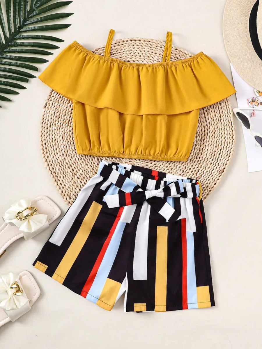 Two - Piece Ruffled Girls Outfit Set – 8Y to 12Y - Babies Mall