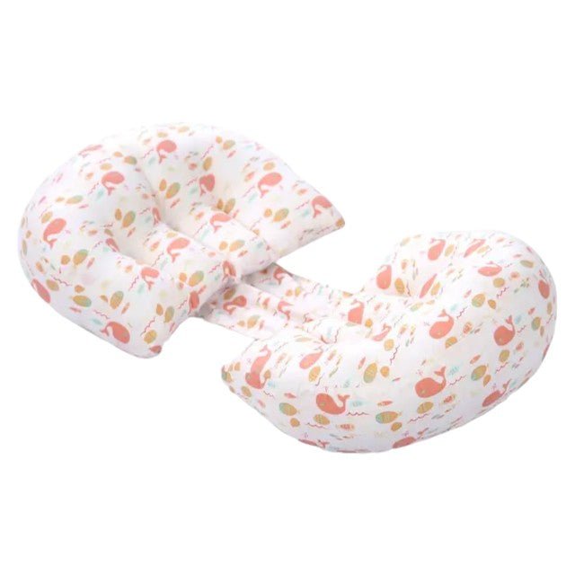 U - Shaped Pregnancy Pillow, 100% Cotton, 56x34, Blue/Pink - Babies Mall