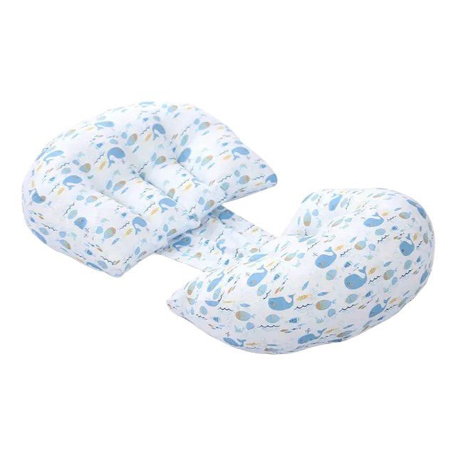 U - Shaped Pregnancy Pillow, 100% Cotton, 56x34, Blue/Pink - Babies Mall