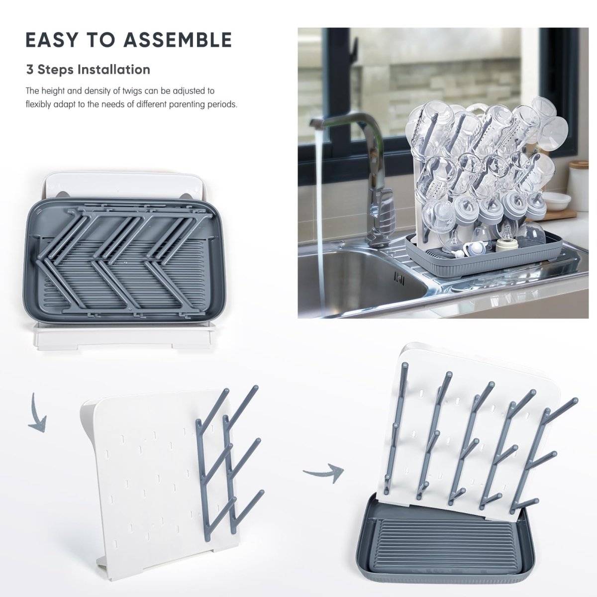 Vertical Baby Bottle Drying Rack Stand for Bottles & Pump Parts - Babies Mall