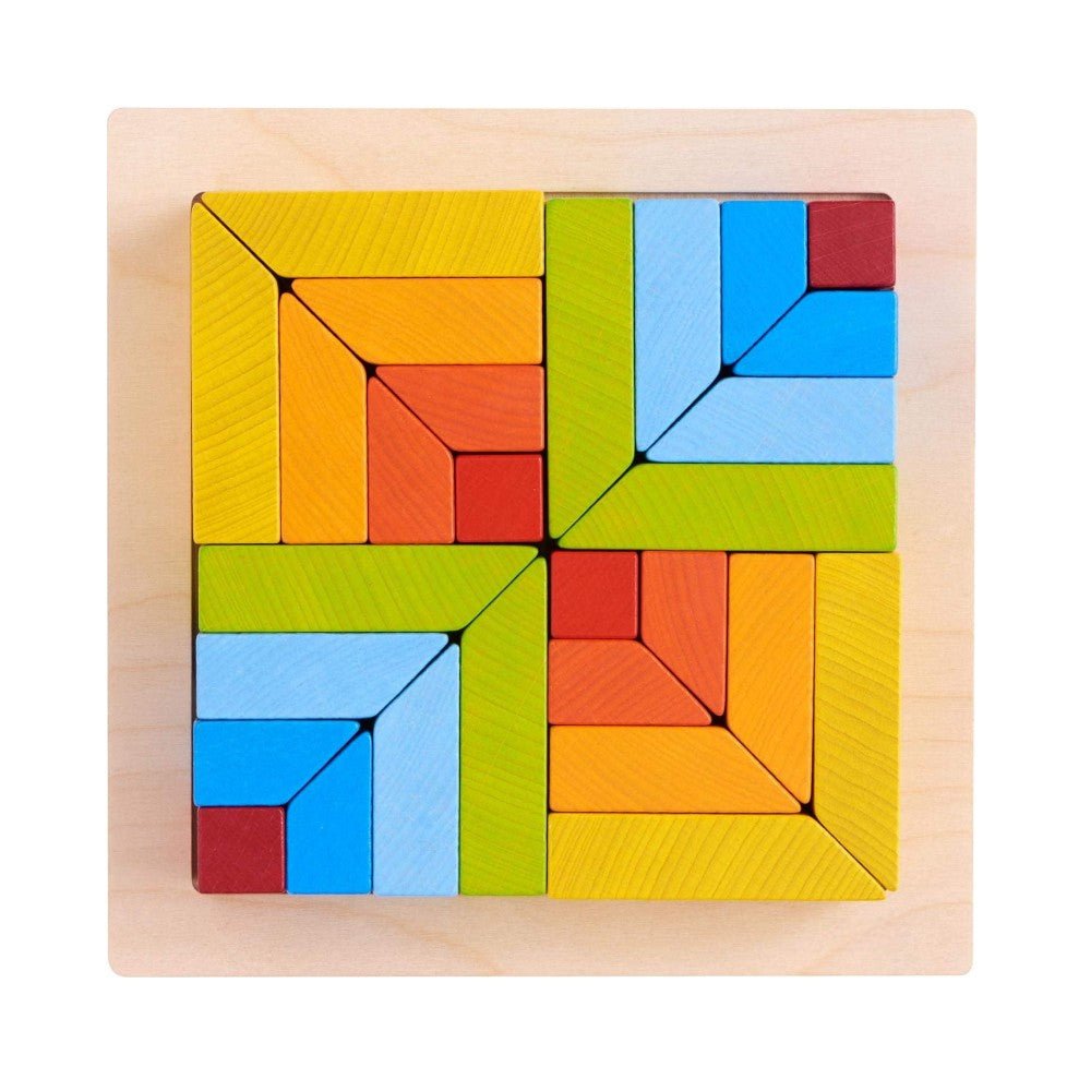 Wooden 3D Stacking Blocks 28 Pieces STEM Toy for Kids 2+ Multicolor - Babies Mall