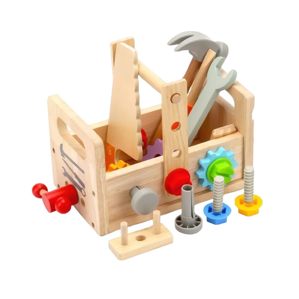 Wooden Kids’ Toolbox Set – Usable Tools for Hands - On Learning - Babies Mall