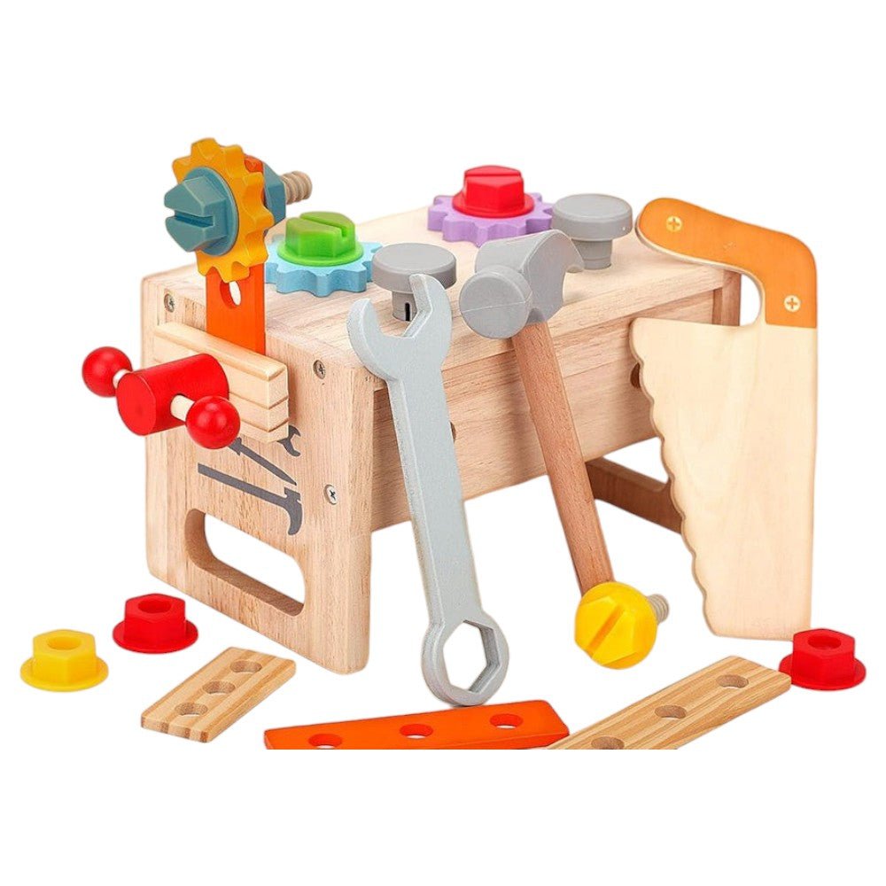 Wooden Kids’ Toolbox Set – Usable Tools for Hands - On Learning - Babies Mall