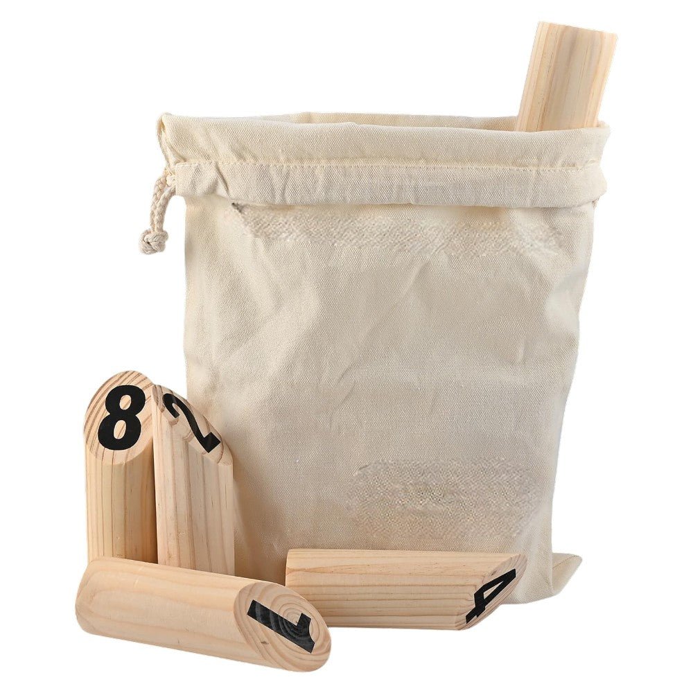 Wooden Numbered Kubb Set with Carry Bag for Outdoor Play - Babies Mall